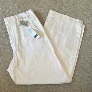 Brand New Uniqlo Cream Wide Leg Pants